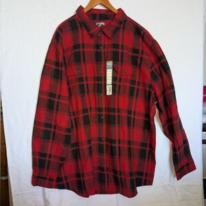 Falls Creek Men's Red and Black Plaid Shirt